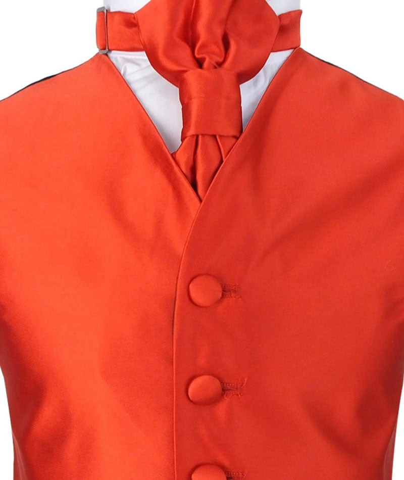 Boys Satin Waistcoat & Cravat Set - Red