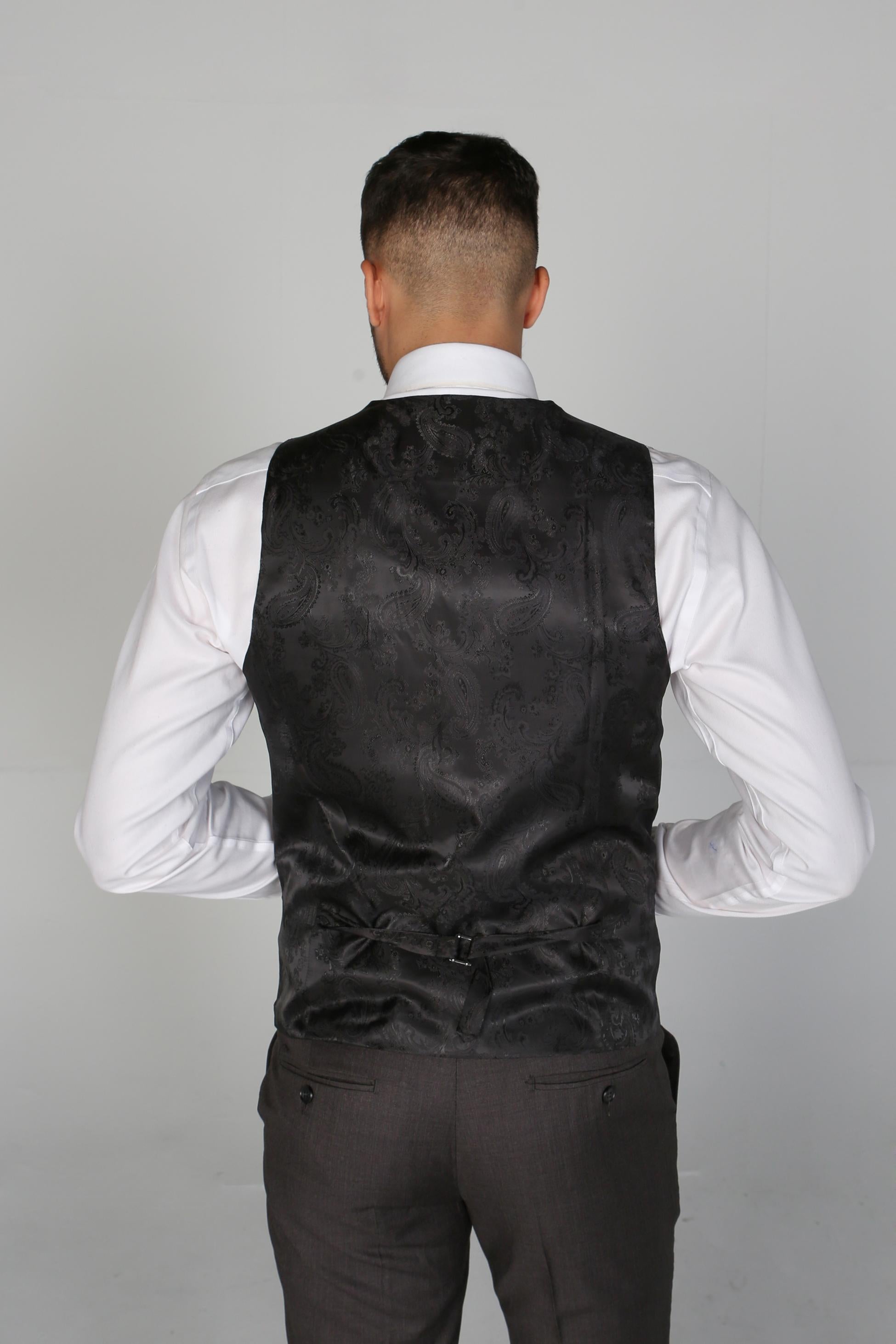 Men's Tailored Fit Formal Waistcoat  - CHARLES - Charcoal Grey