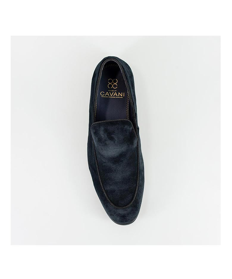 Men's Italian Couture Velvet Slip On Loafer - MILAN - Black