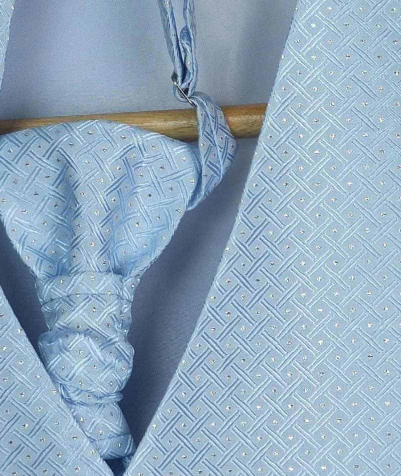 Boys & Men Waistcoat Cravat Hanky Set - Sky Blue