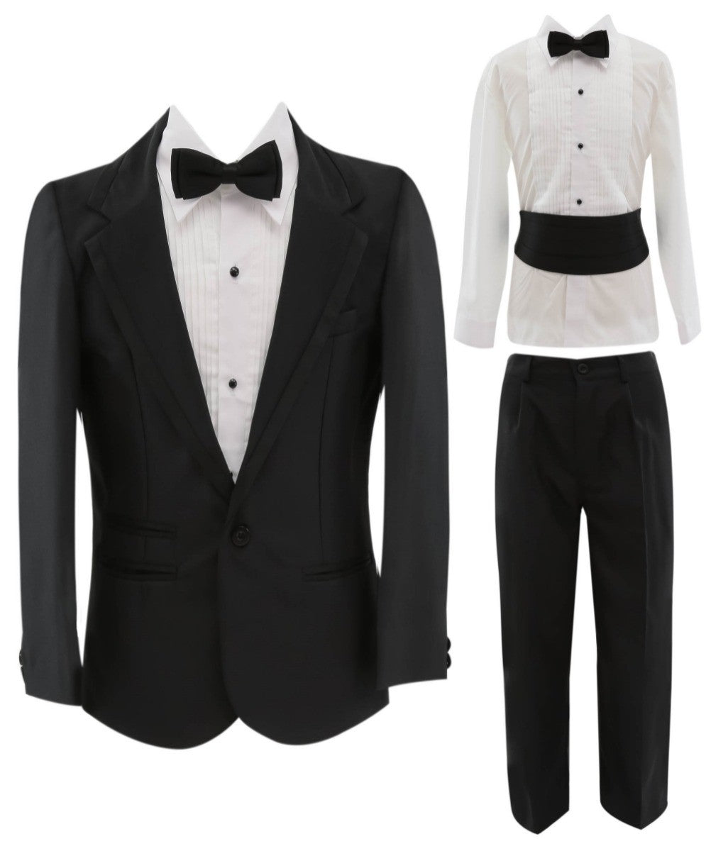 Boys Tuxedo Suit Set - Black