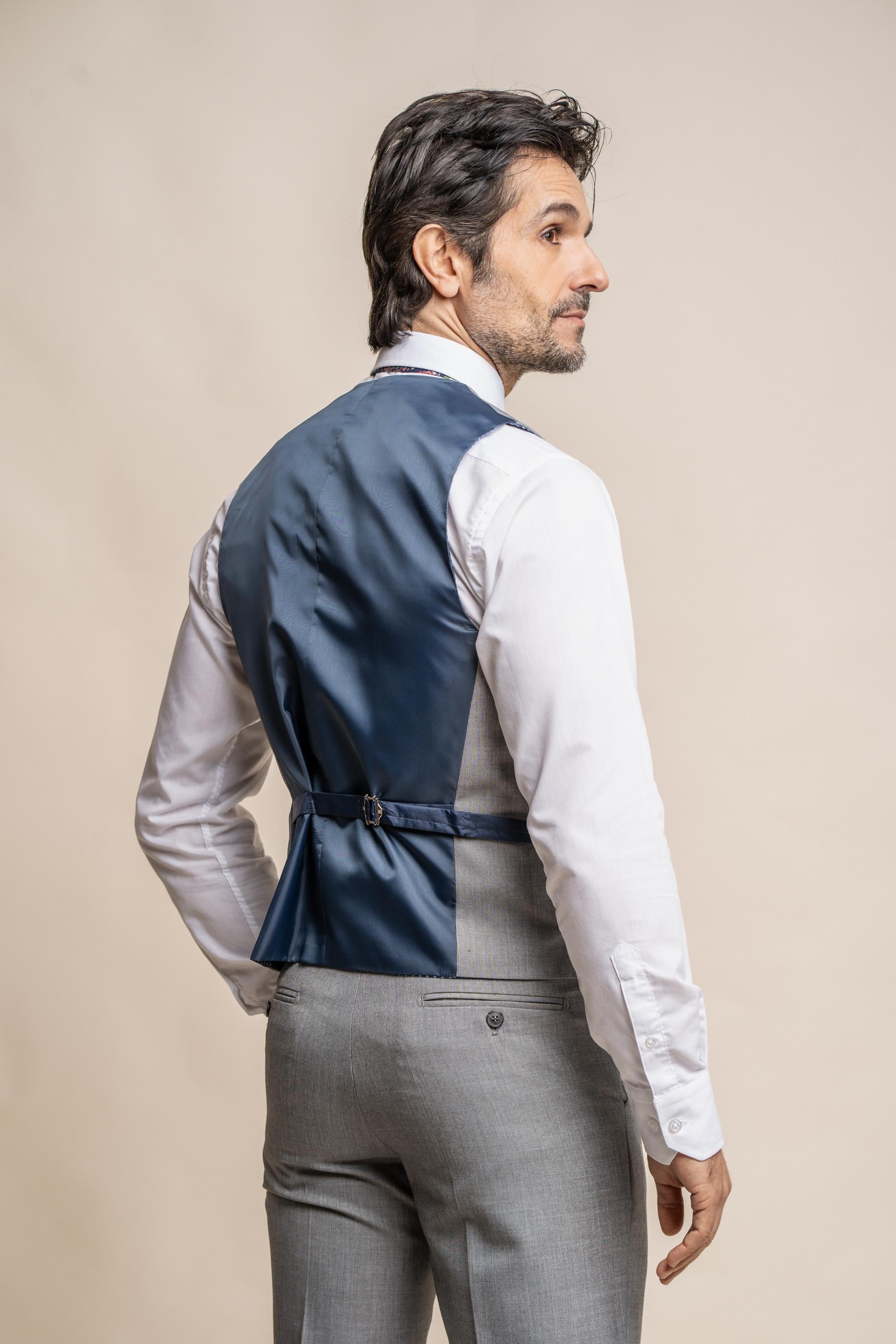 Men's Slim Fit Formal Waistcoat - REEGAN - Light Grey