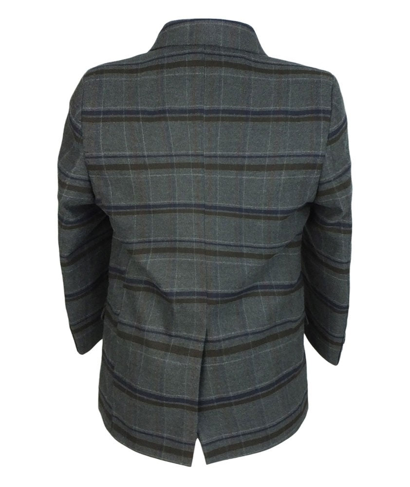 Boys Tailored Fit Charcoal Grey Check Suit - Charcoal Grey