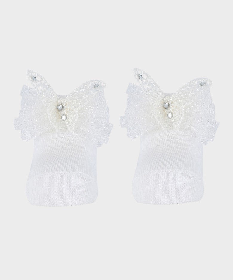 Baby Girls Headband and Socks Set - Ivory