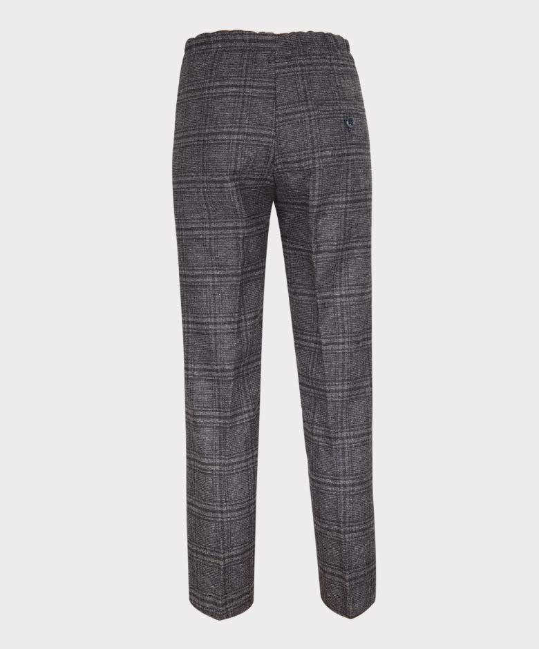 Boys Tailored Fit Tweed Check Suit - HURRICANE - Charcoal Grey