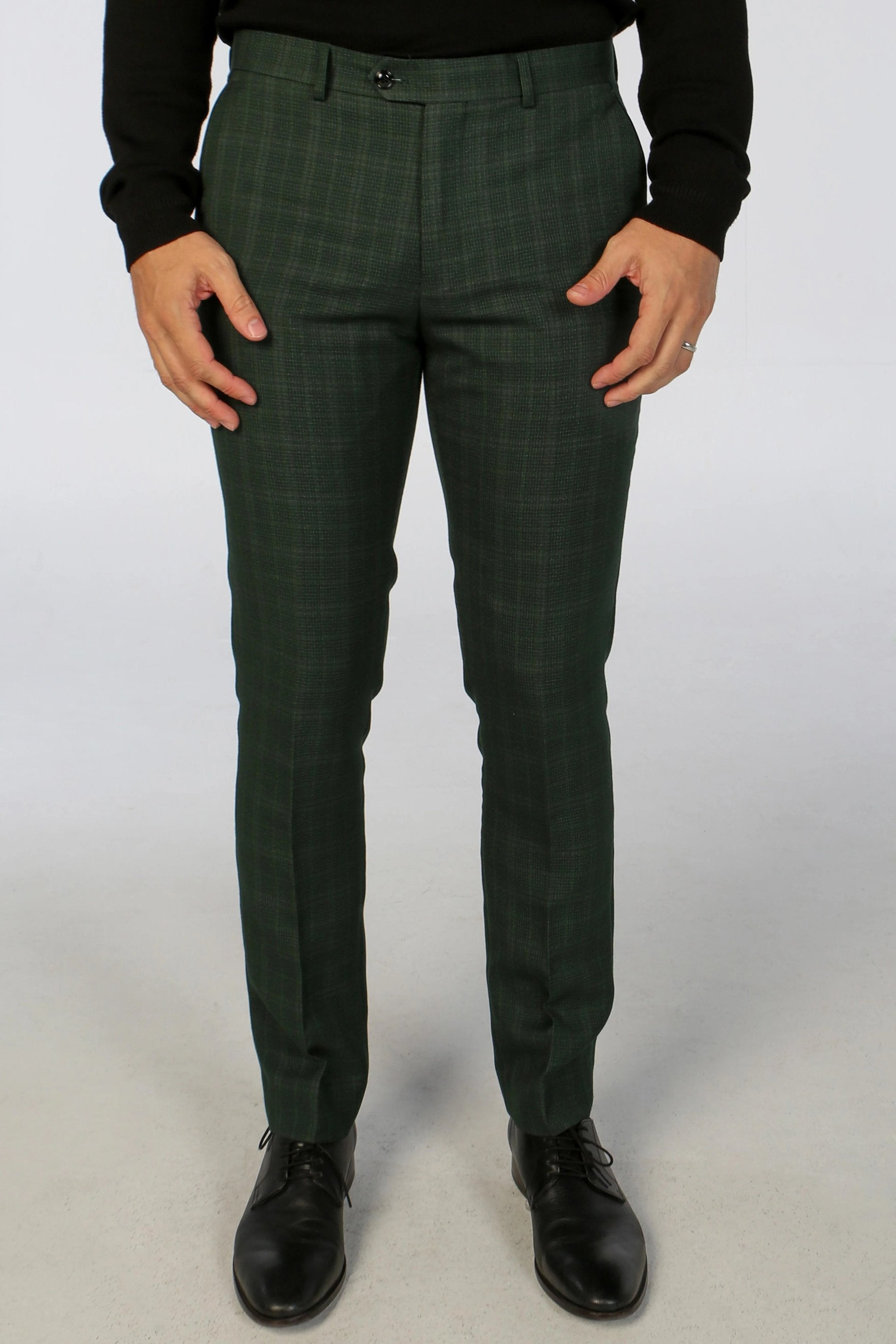 Men’s Tailored Fit Check Suit – LEO - Green