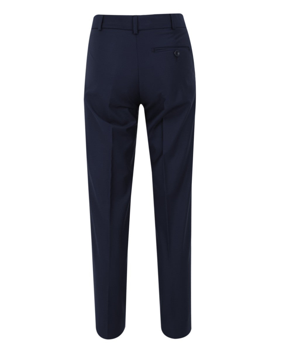 Boys Slim Fit Navy Formal Trousers - Navy Blue