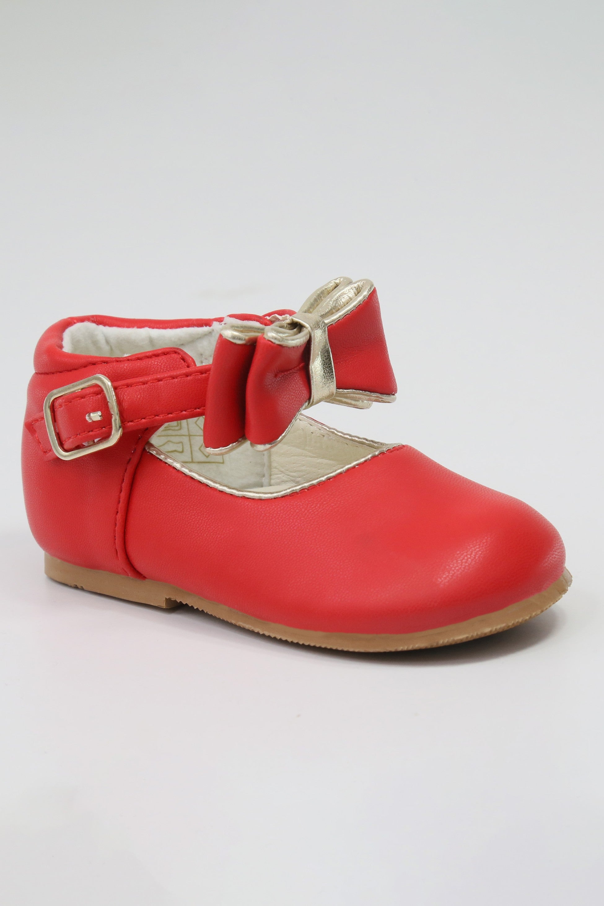 Chic Baby Girls Bow Buckle Shoes - SKY - Red