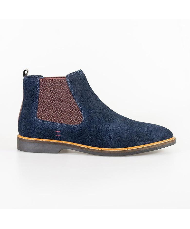 Men's Slip On Chelsea Boots - ARIZONA - Navy Blue