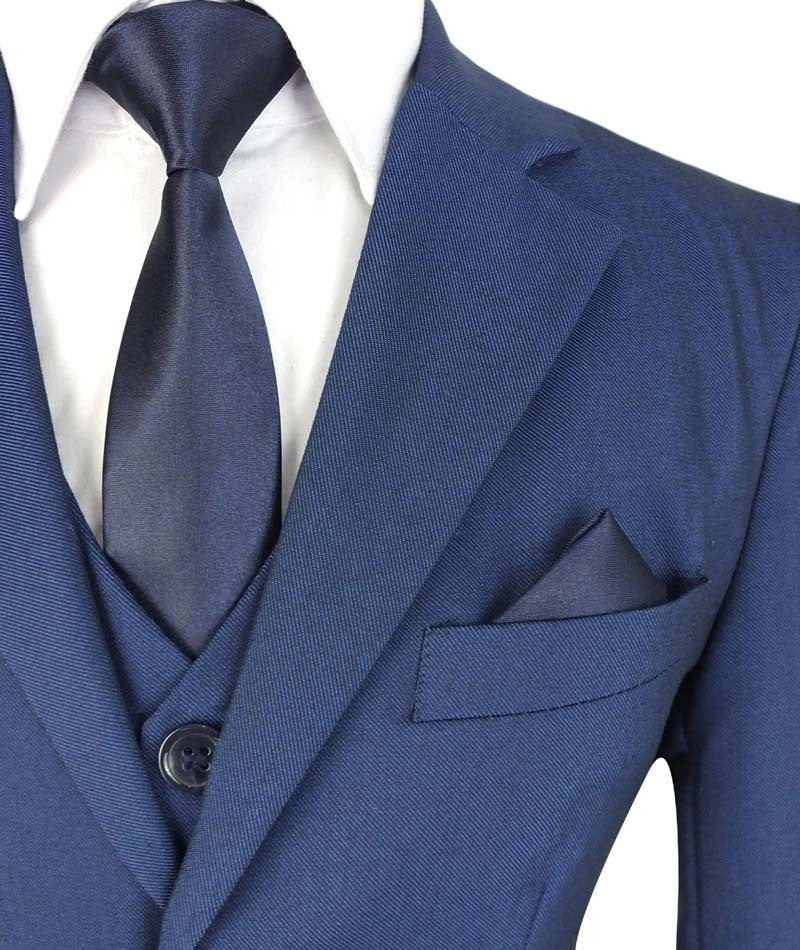 Boys All In One Formal Blue Suit - Dark Blue