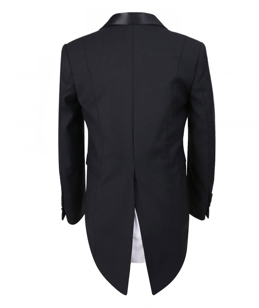 Boys Black Morning Tailcoat Suit Set - Black