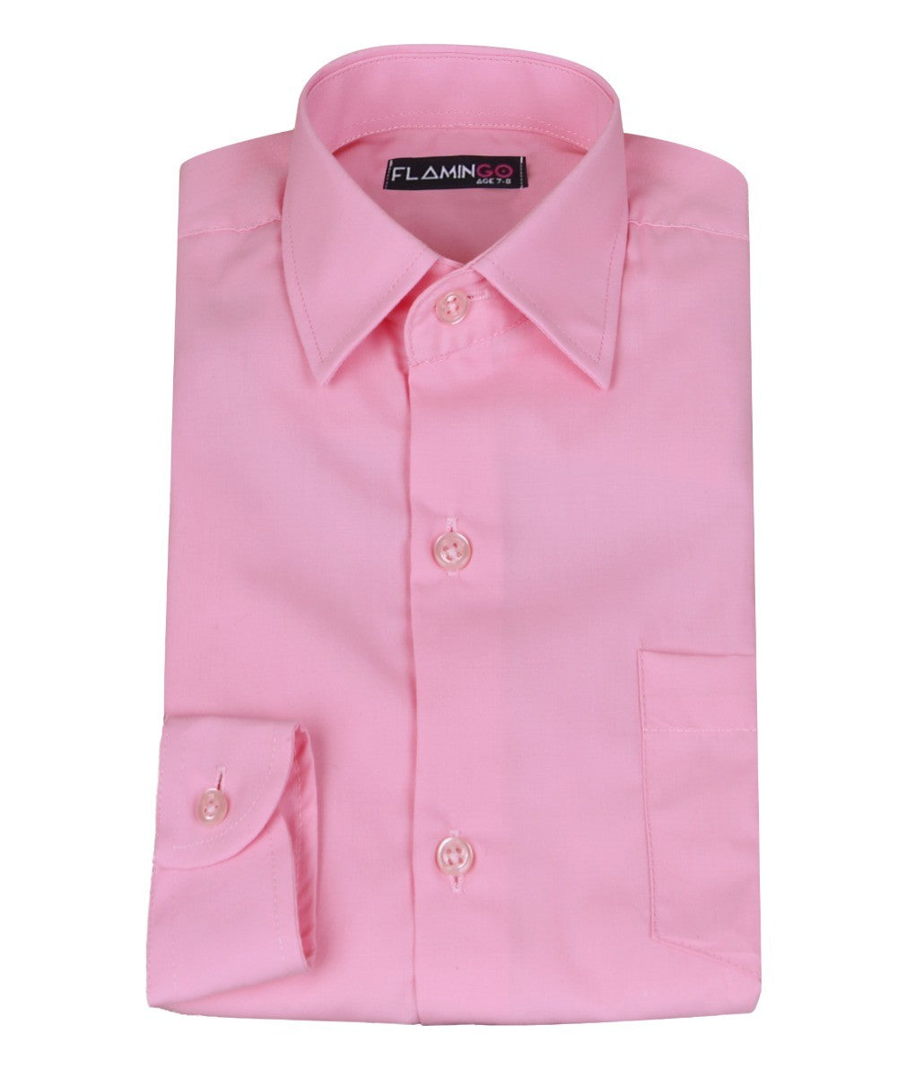 Boys Cotton Blend Formal Shirt - Pink