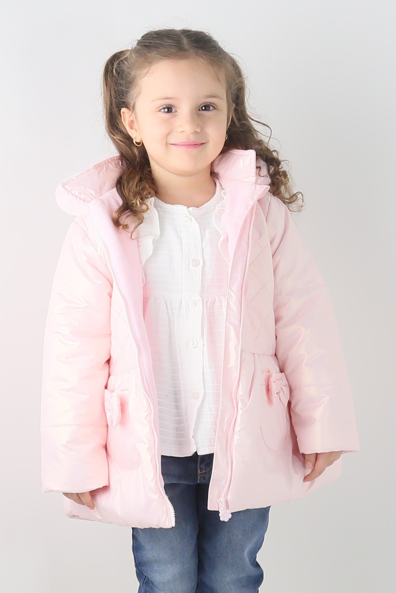 Baby & Girls' Quilted Hooded Puffer Coat - SASHA - Pink