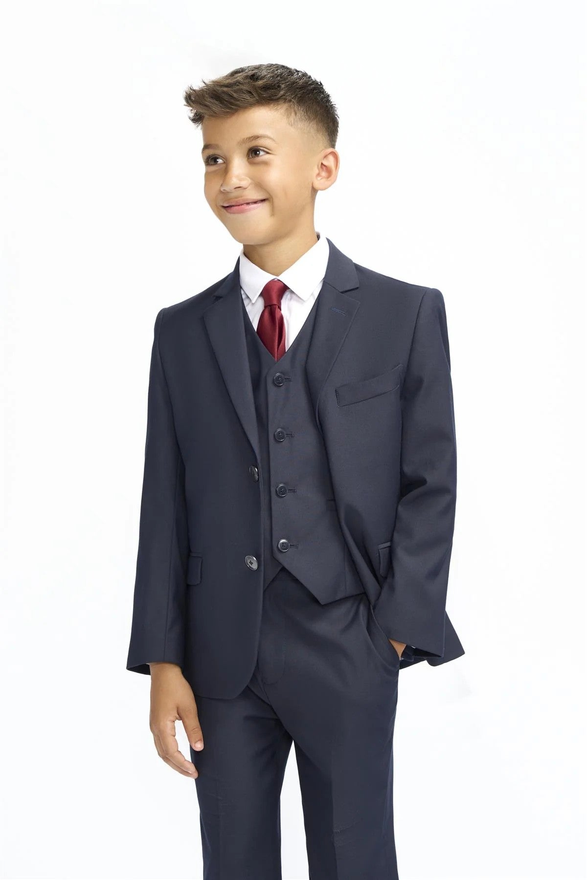 Premium Slim Fit Boys Suit – MALIBU - Navy Blue