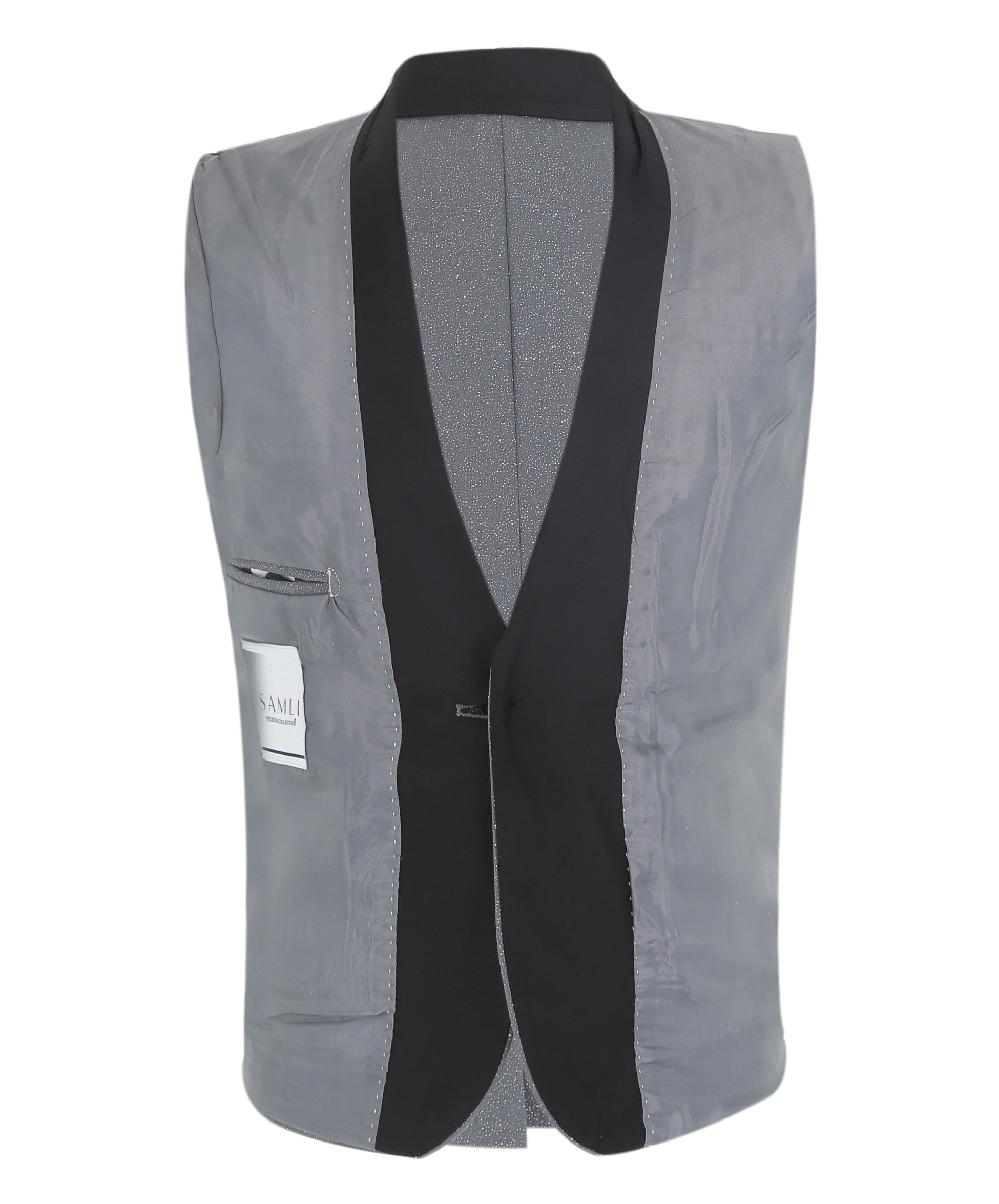 Boys Slim Fit Shimmer Tuxedo Suit - Grey