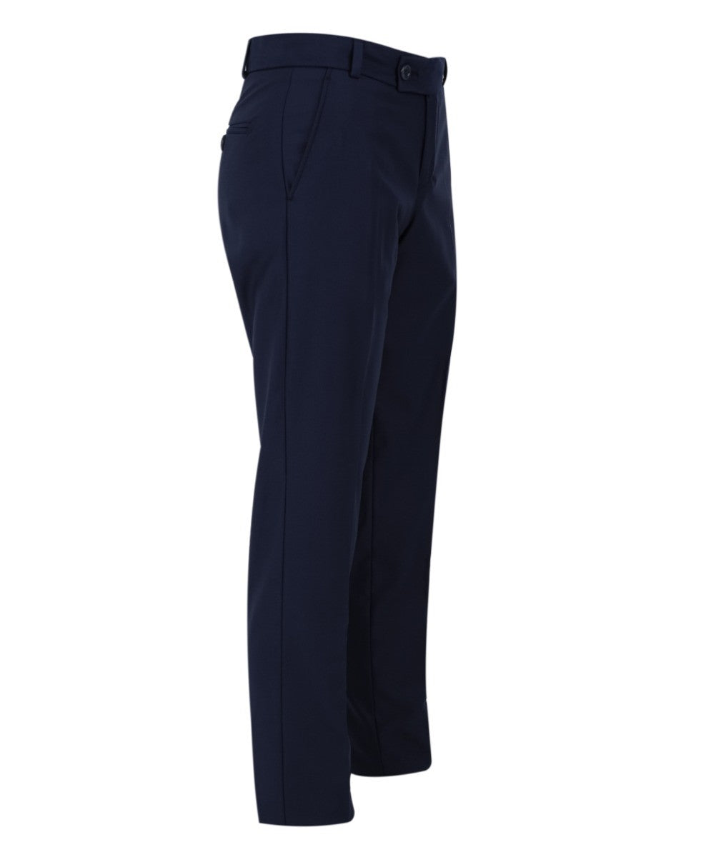 Boys Slim Fit Navy Formal Trousers - Navy Blue