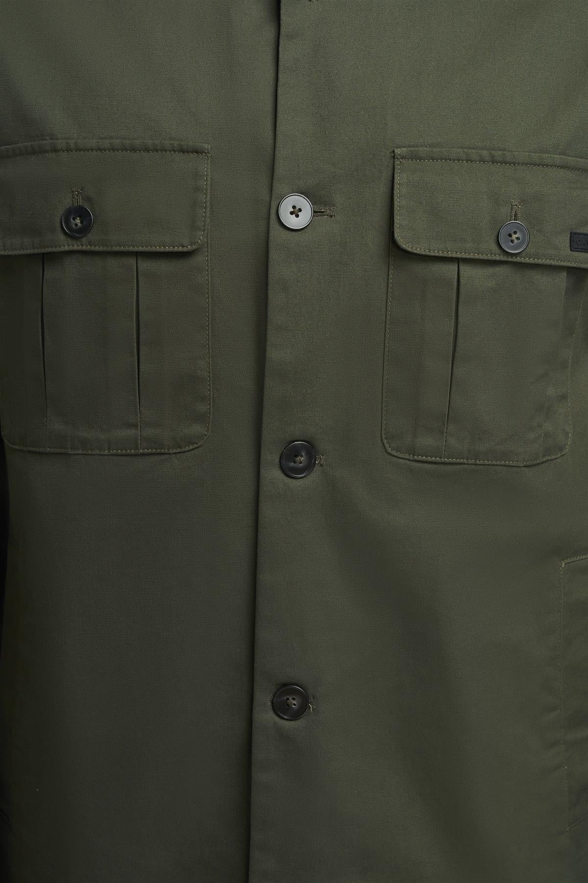 Men’s Regular Fit Cotton Overshirt - Acardi - Olive Green