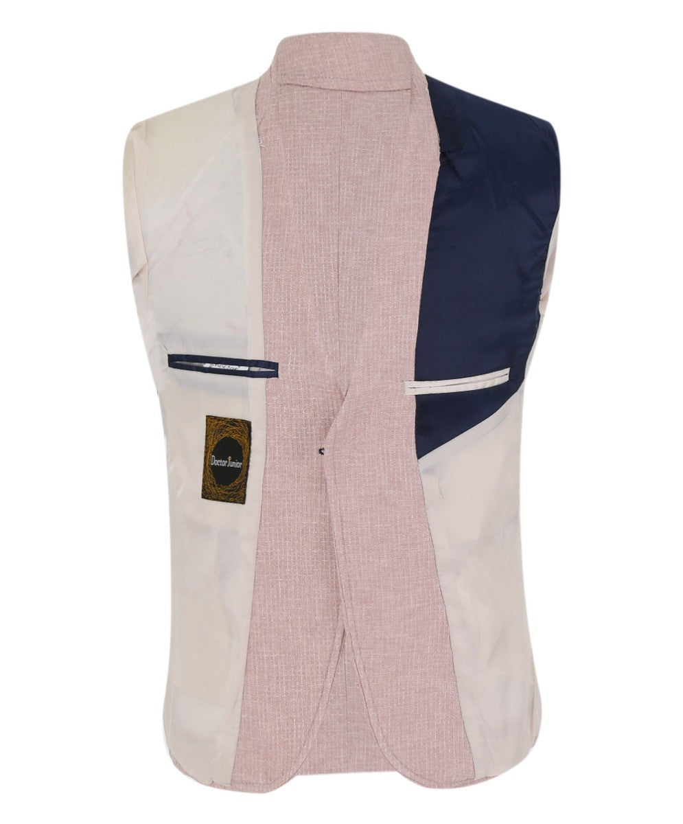 Boys Twill Single Breasted Slim Fit Blazer - TERRY - Powder Pink