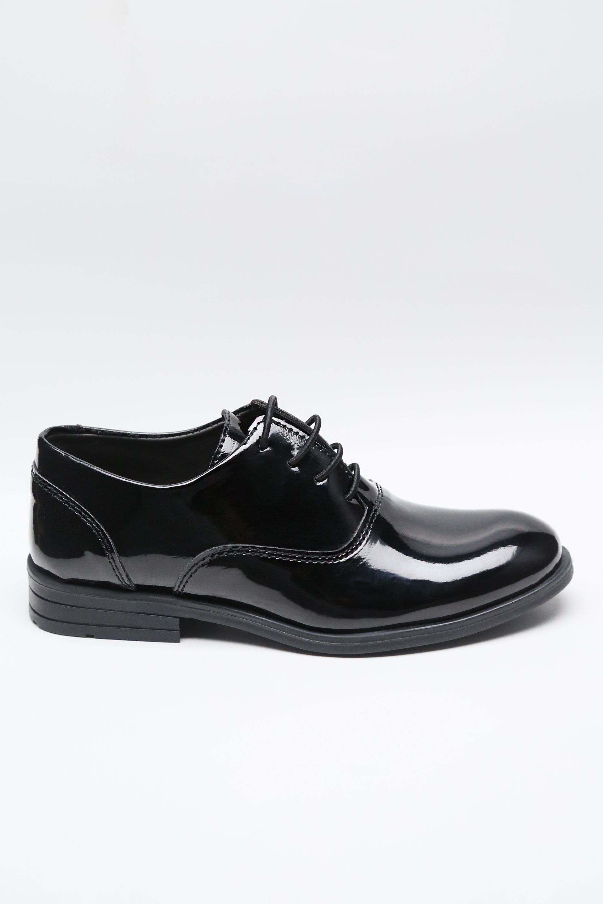 Boys’ Patent Black Lace-Up Oxford Formal Shoes - Regal - Black