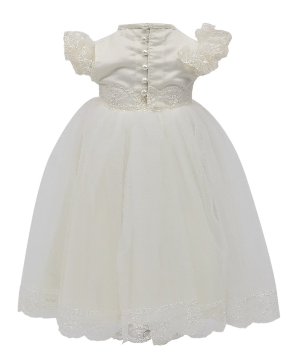 Baby Girls Ruffle Lace White Dress - CHRISTINA - White