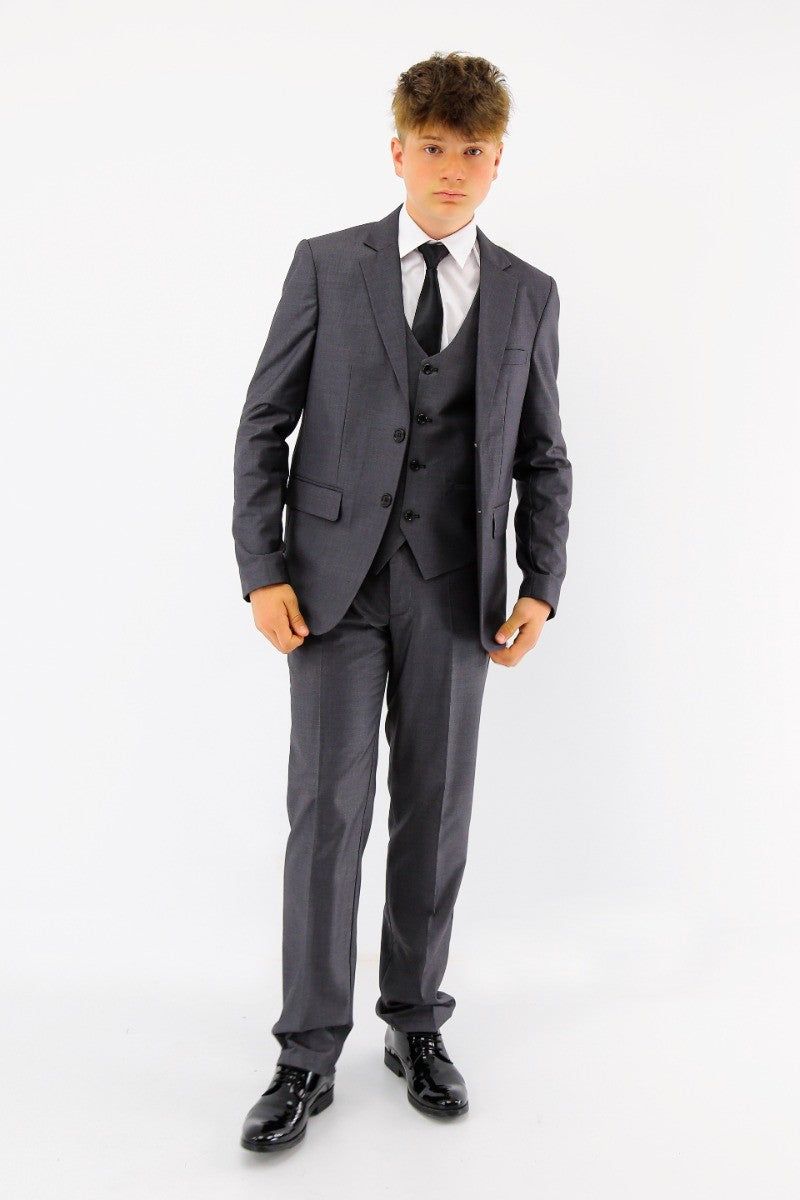 Boys Charcoal Grey Suit - SAMUEL - Charcoal Grey