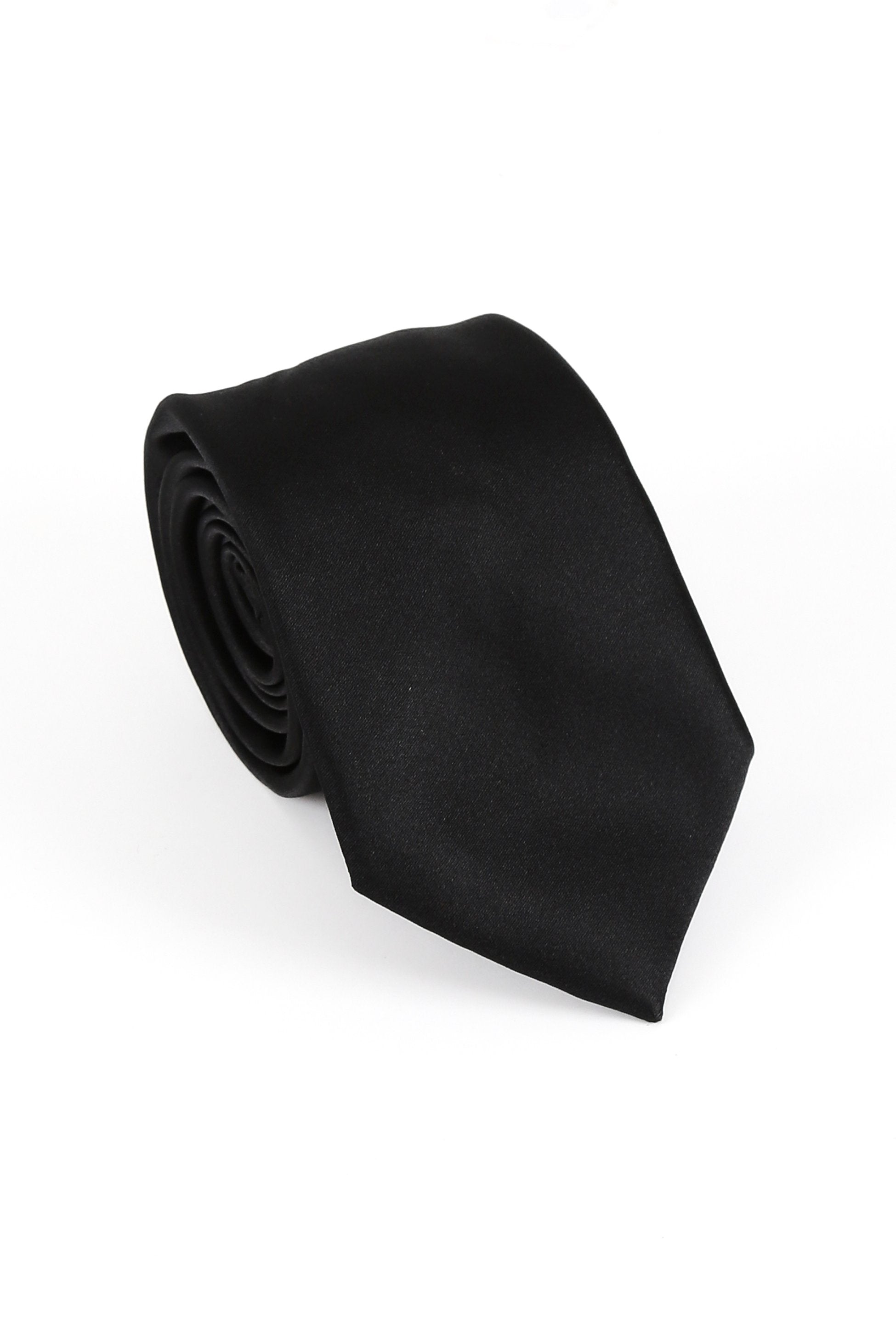 Men's Satin Tie Cufflink 4 Piece Set - Black