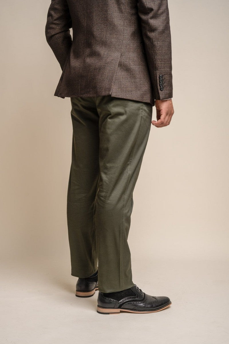 Men's Casual Cotton Chino - DAKOTA - Olive Green