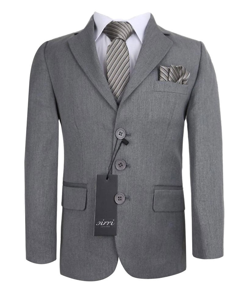 Boys Slim Fit Formal Suit - Sebastian Le Blanc - Grey