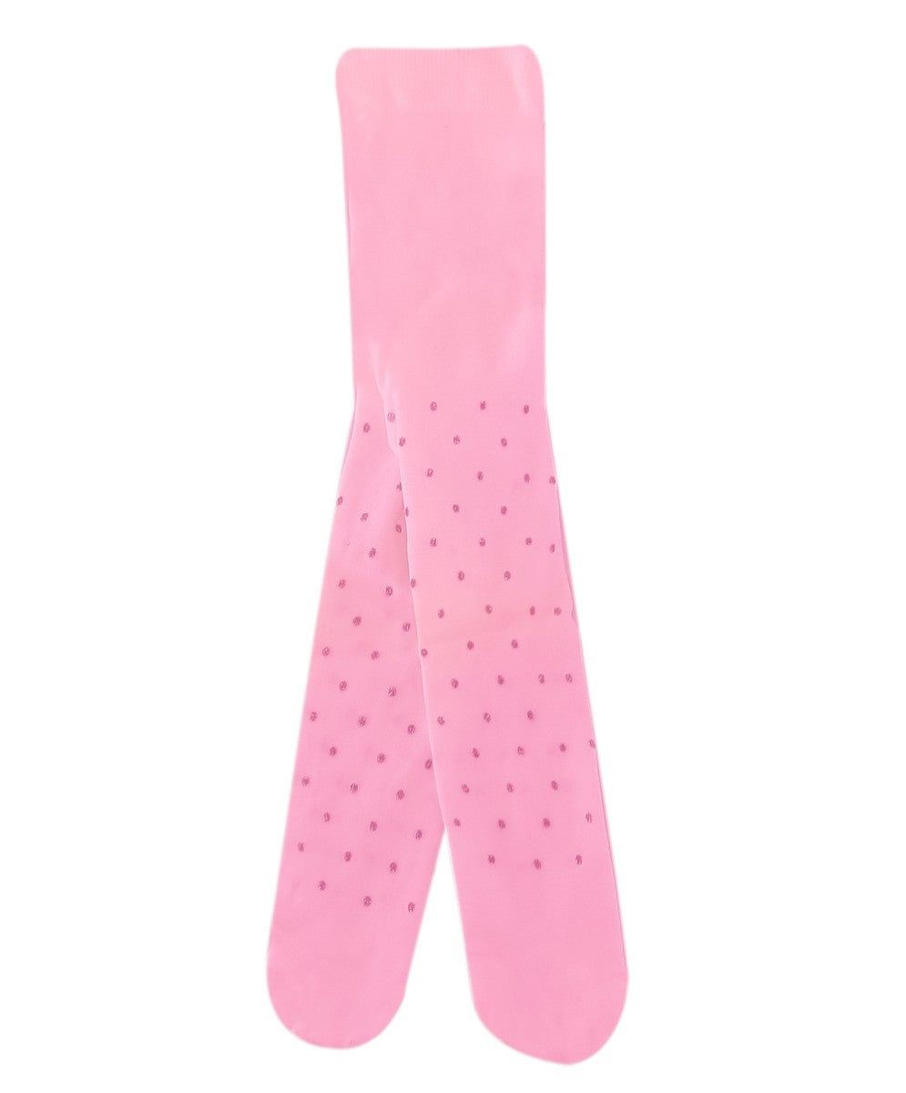 Baby Girls Microfiber Polka Dot Tight - Pink