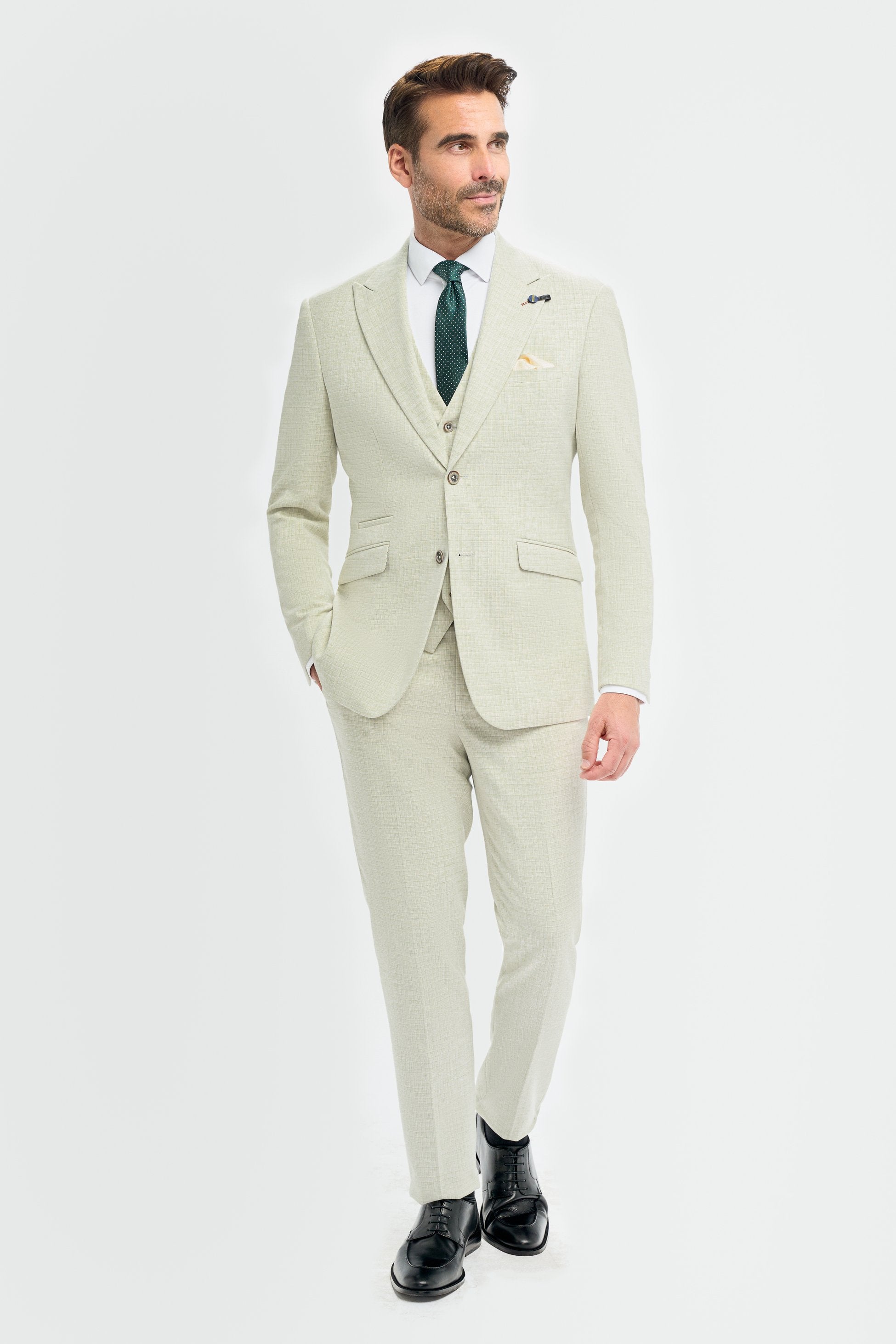 Men’s Slim Fit Textured Formal Suit Jacket - Tropez - Sage Green