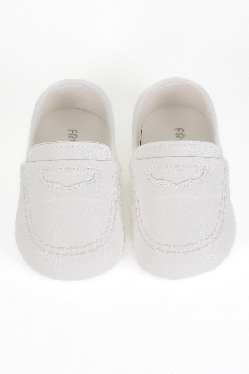 Baby Boys Slip on Pre-walker Moccasin - White