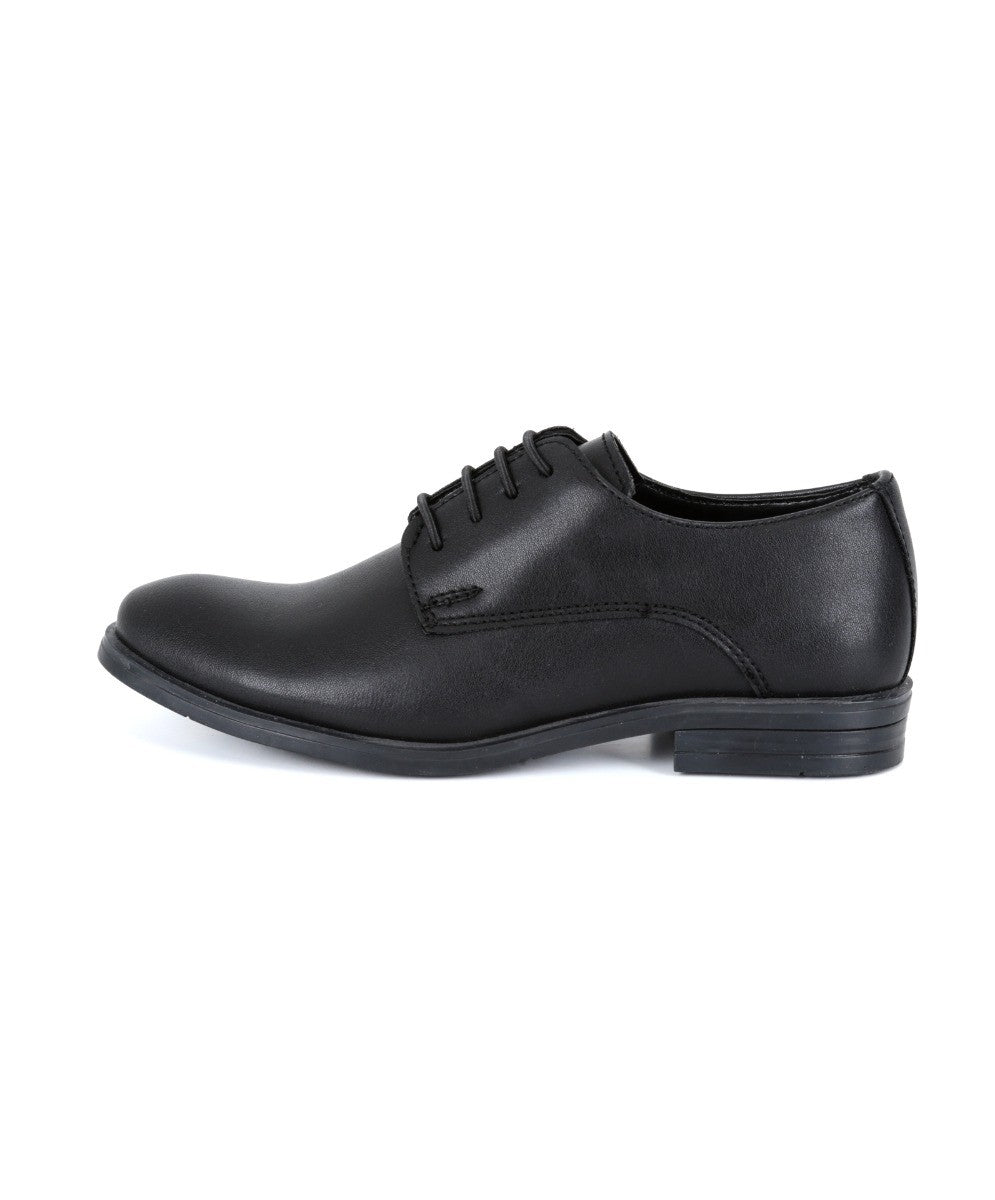 Boys Derby Mat Lace Up Dress Shoes - COLOMBIA - Black