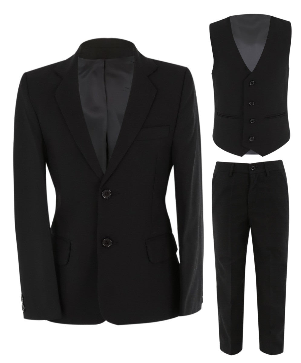 Boys 6 Piece All In One Formal Suit Set - RUN - Black