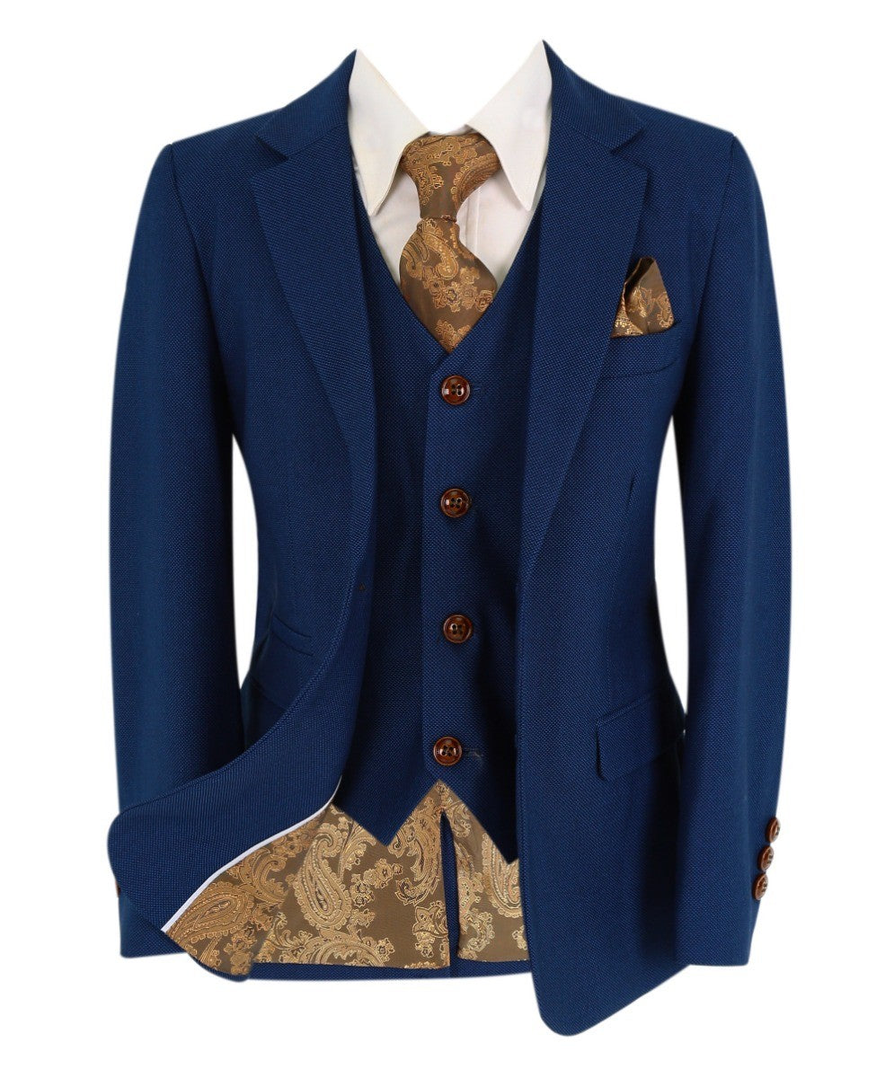 Boys Tailored Fit Blue Suit - MAYFAIR - Royal Blue