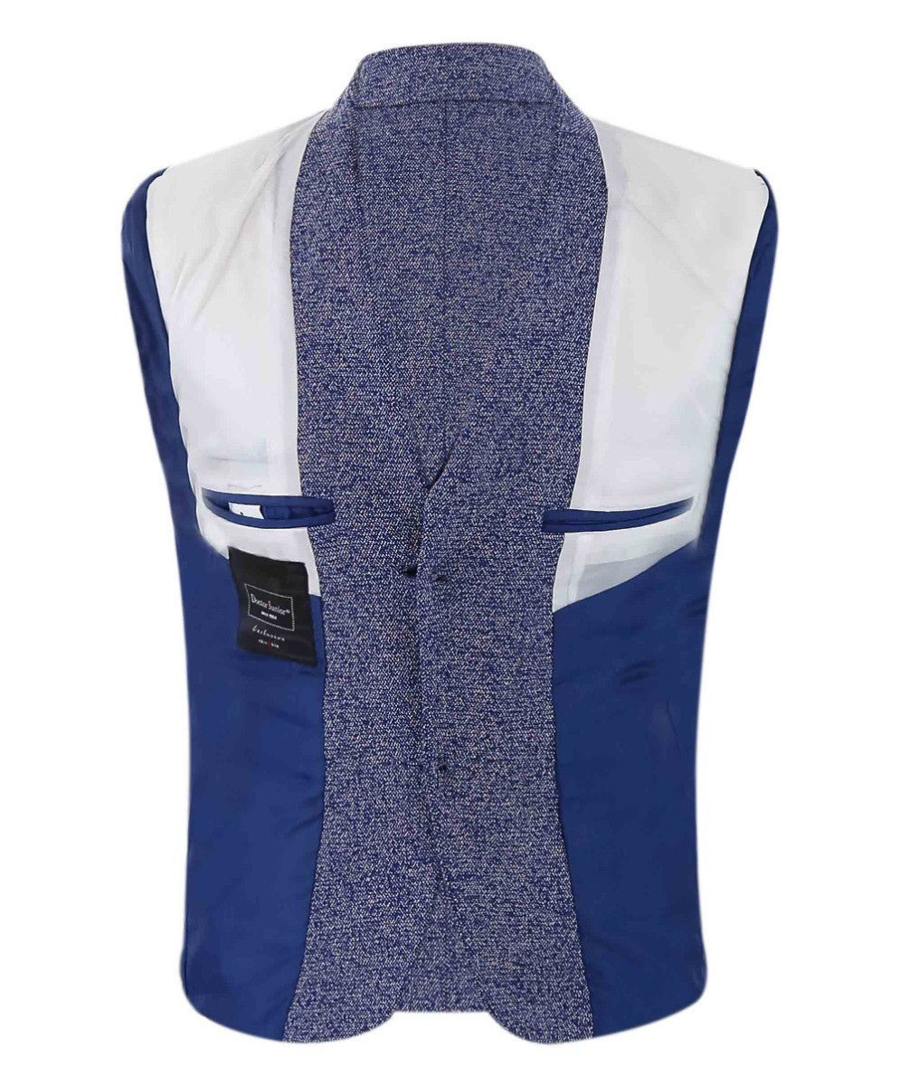 Boys Cotton Slim Fit Blazer and Waistcoat Set - Frank - Dark Blue