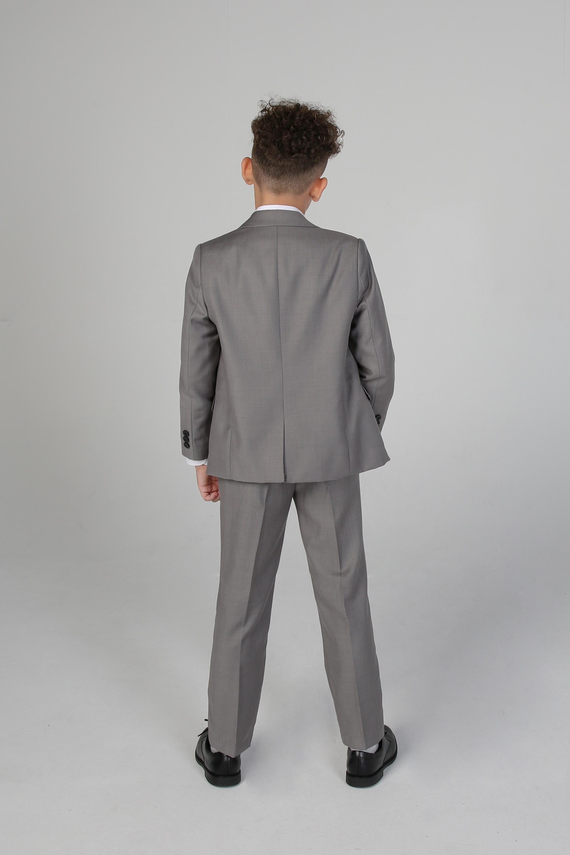 Boys Tailored Fit Black Suit - PARKER - Light Grey