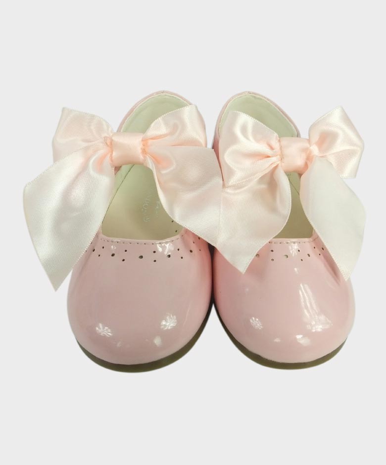 Girls Patent Mary Jane Flat Shoes - Pink