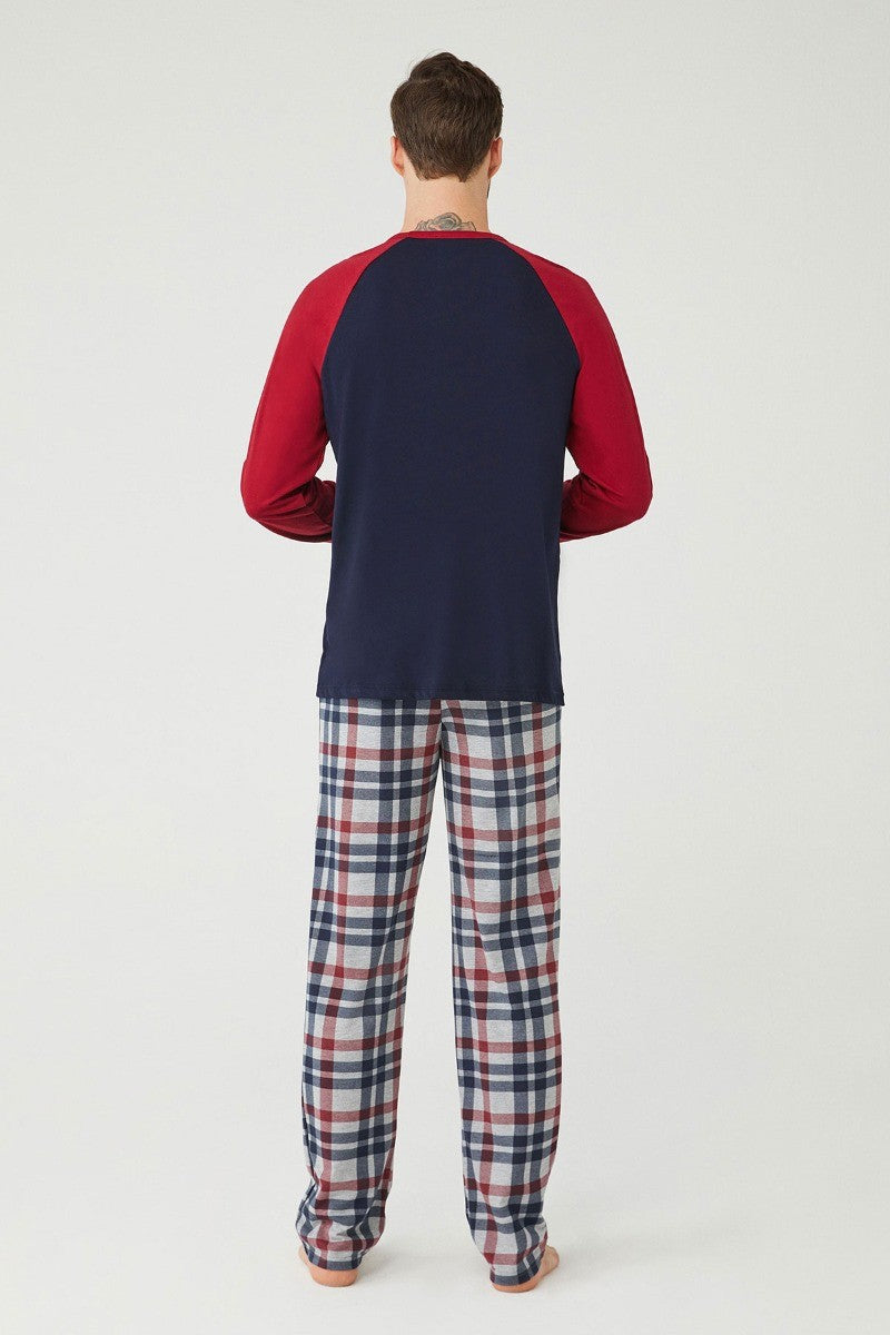 Men's Comfortable Cotton Pyjama - Burgundy