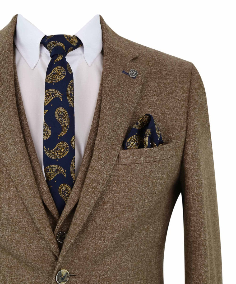 Men's Twee-like Suit - NATHAN Brown - Light Brown