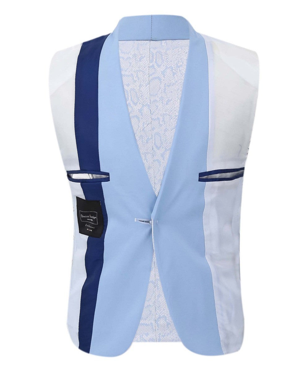 Boys Jacquard Patterned Tuxedo Suit - ASHLEY - Ice Blue