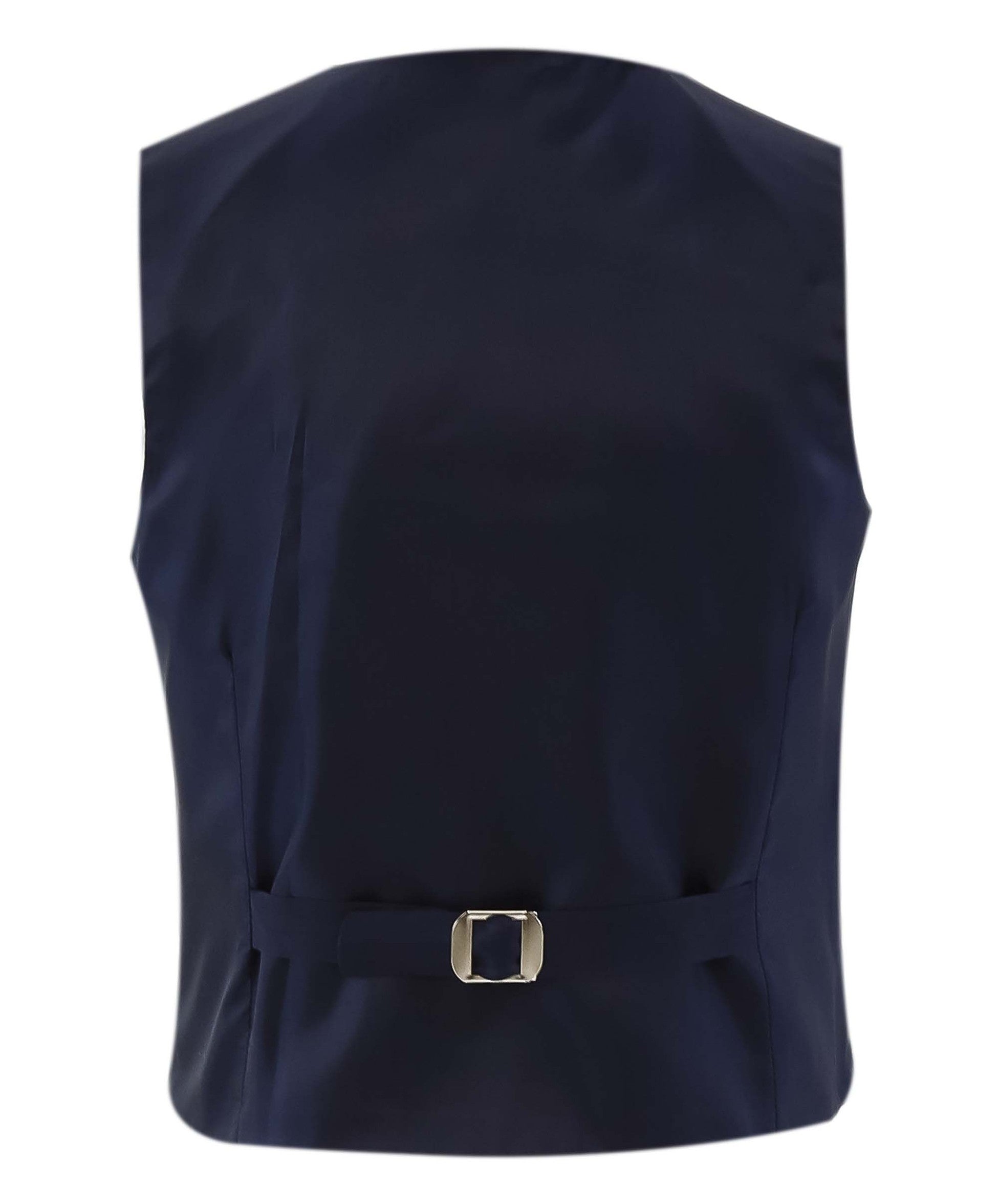 Boys Herringbone Tweed Single-breasted Formal Waistcoat - Navy Blue