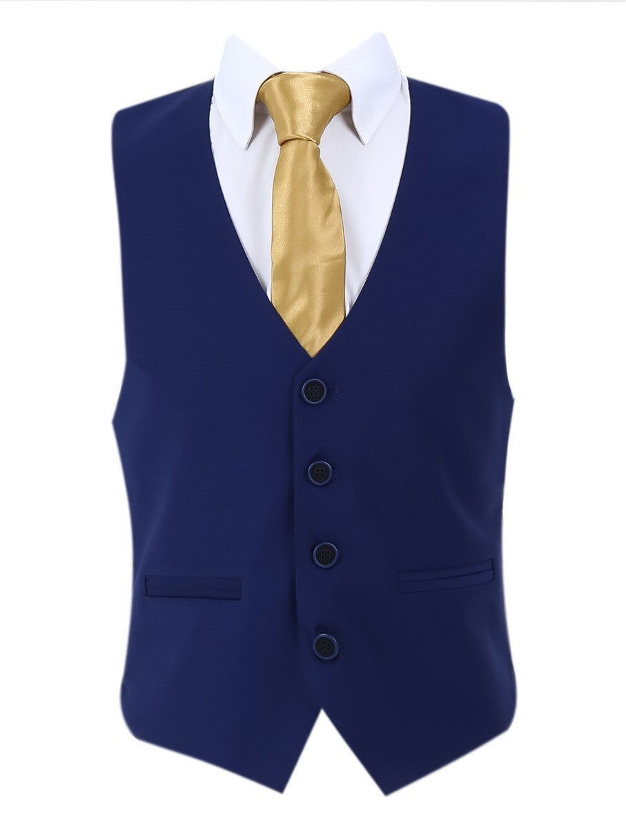 Boys Parliament Tailored Fit 6 Piece Suit Set  - LORENZO - Parliament Blue