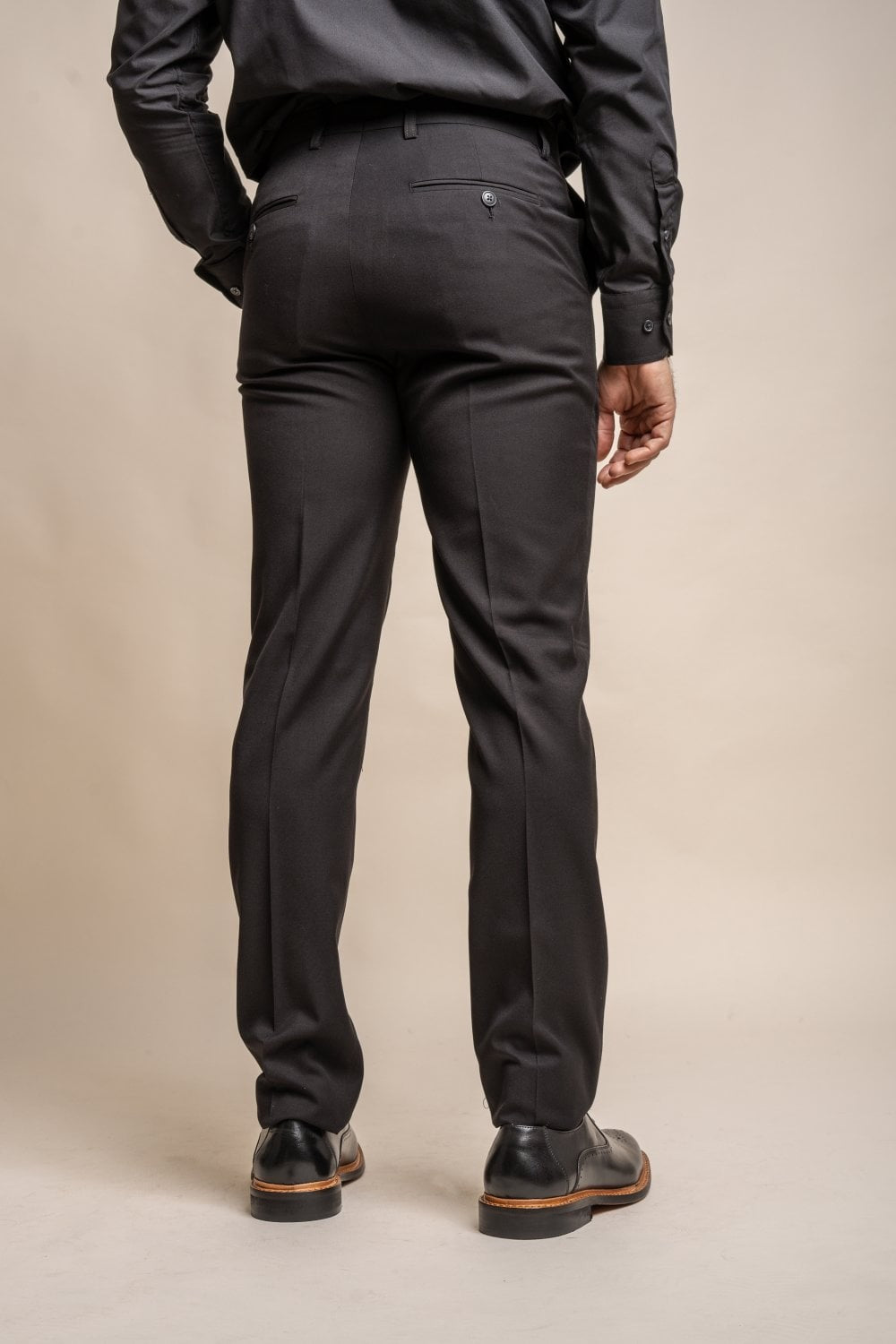 Men's Slim Fit Formal Black Trousers - MARCO - Black