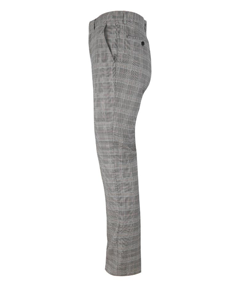 Men's Slim Fit Retro Check Suit - Quincy Stone - Stone Brown