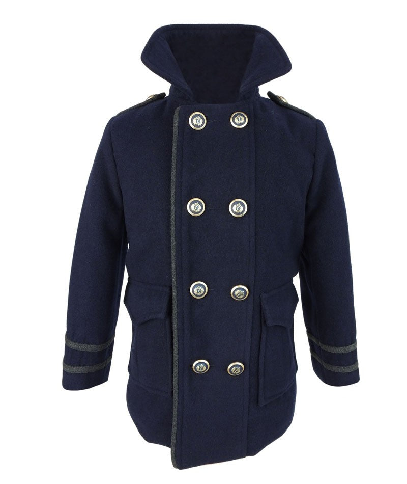 Boys Coat and Hat Set - Navy Blue