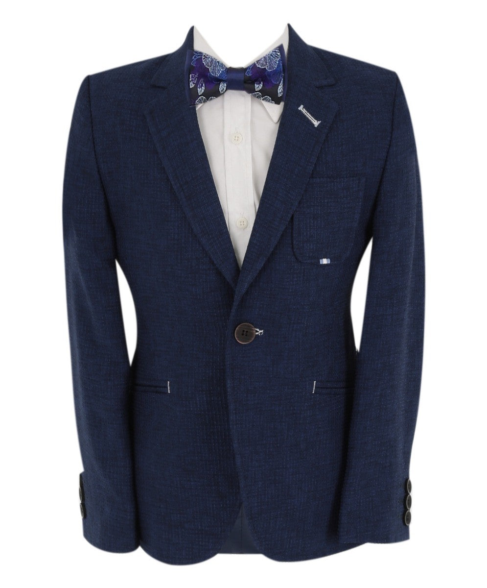 Boys Slim Fit Twill Formal Blazer - TERRY - Royal Blue