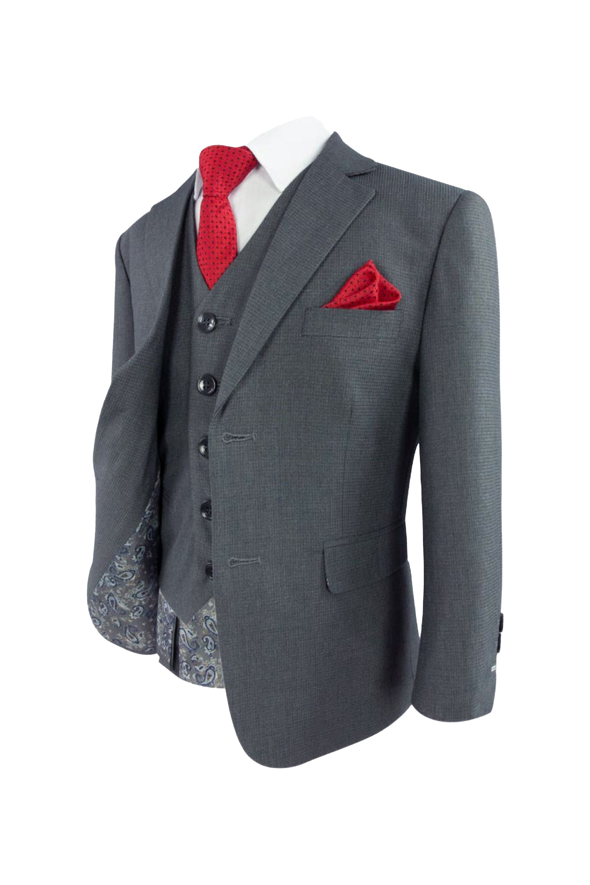 Boys Tailored Fit Formal Suit - AIDEN - Grey