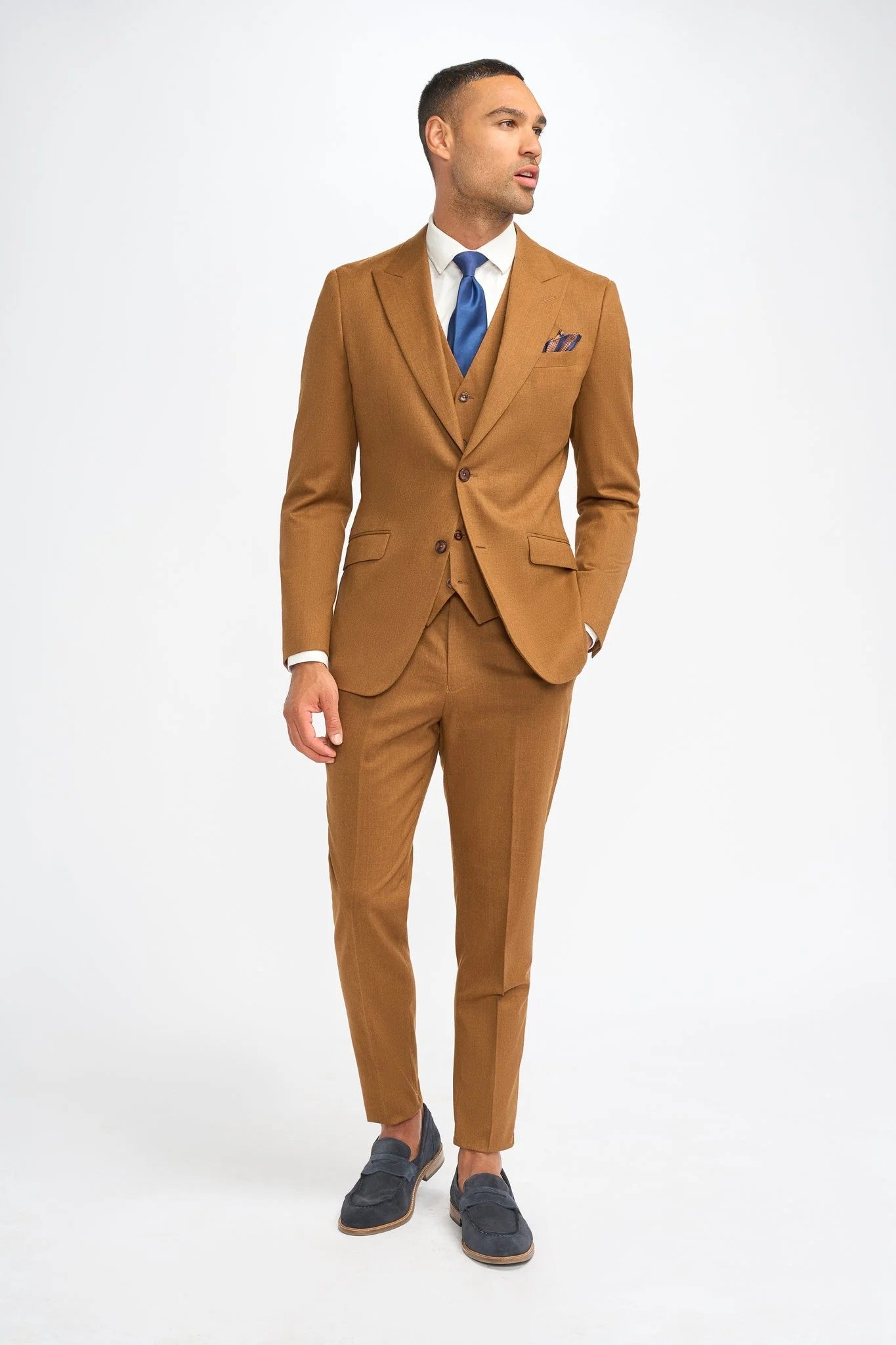 Men’s 3-Piece Wool Slim Fit Formal Suit - James - Sierra