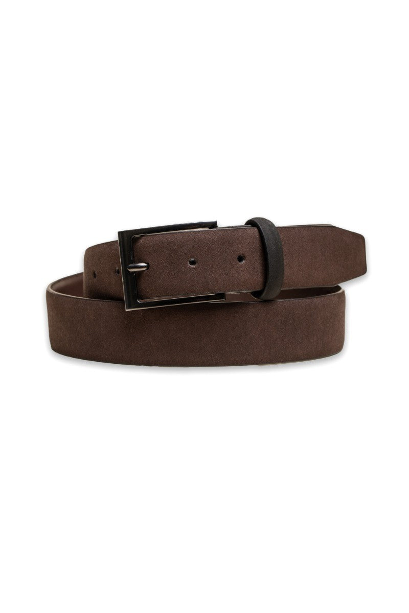 Men's Leather Belt Accessory - Brown