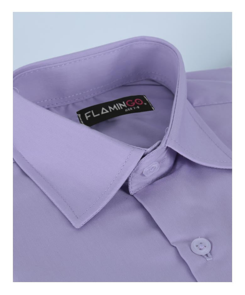 Boys Cotton Blend Formal Shirt - Lilac